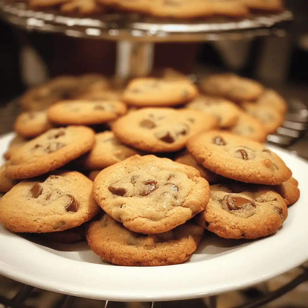 Homemade Millie's Cookies with a crispy outer layer and gooey chocolate center, showcasing the perfect baking result
